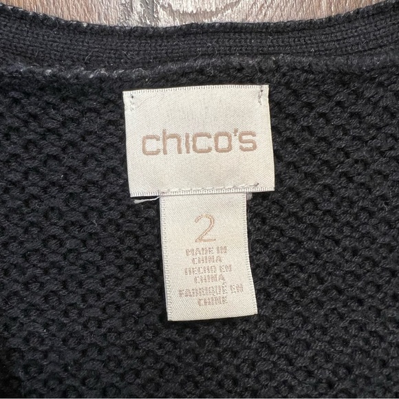 Chico’s Fringed Rose Cardigan SZ 2/12 - Picture 7 of 9